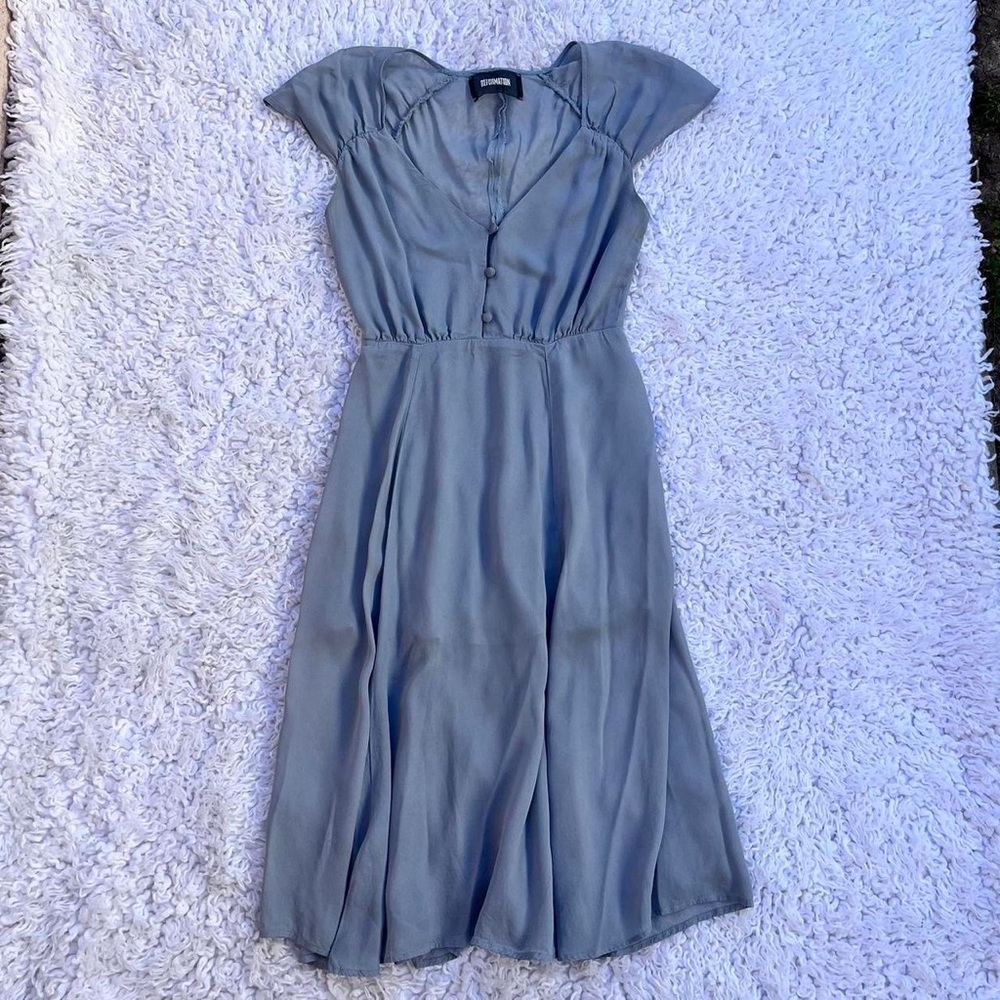 Reformation Soriano midi dress in light blue